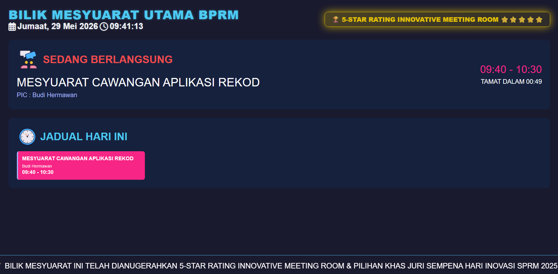 Sistem Tempahan Bilik Mesyuarat (BookMe)